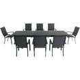 thumbnail image 3 of Hanover Dawson 9-Piece Dining Set with 8 Padded Sling Chairs and an Expandable 40" x 118" Table, 3 of 16