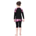 thumbnail image 5 of YTDSCS Kids Swimsuits Set for Girls 3Pcs Swimwear Pant Set Teen Printing Swim Suits Long Sleeve Ruffle Bikin Little Big Girls Bathing Suit with Hat,Size 2-14Years, 5 of 8