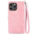 thumbnail image 5 of for iPhone 16 Pro Max Case with Zipper Slot, Premium PU Leather Wristle Strap Magnetic Closure Flip Kickstand Card Holder Handbag Cover Women Girl, Wallet Phone Case for iPhone 16 Pro Max,Pink, 5 of 16