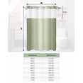 thumbnail image 6 of No Hook Shower Curtain with Snap in Liner, Ombre Abstract Gradient Light Sage Green Hotel Shower Curtains for Bathroom, Washable Shower Curtain Liner Set with Mesh Top Window, 54"x78", 6 of 6