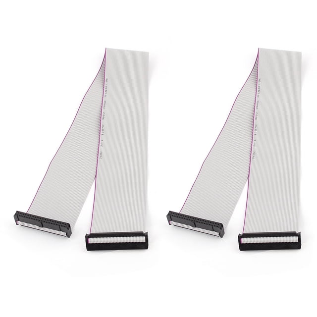 Unique Bargains 2pcs FC40P 40-Pin IDC Socket Extension Flat Ribbon Cable Wire 50cm 20inch