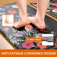 thumbnail image 4 of Kitchen Rugs Sets of 2 Floral, Waterproof Kitchen Mats Cushioned Anti Fatigue, Farmhouse Kitchen Mat Rug Non Slip Washable, Floor Comfort Mats Kitchen Home, 18'''' x 48''''+18'''' x 30'''', Black, 4 of 6