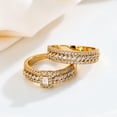 thumbnail image 3 of Womens Copper Ring Set With Zircon Stone Geometric Electroplated Jewelry European American Style Fashion Rings Pair, 3 of 4