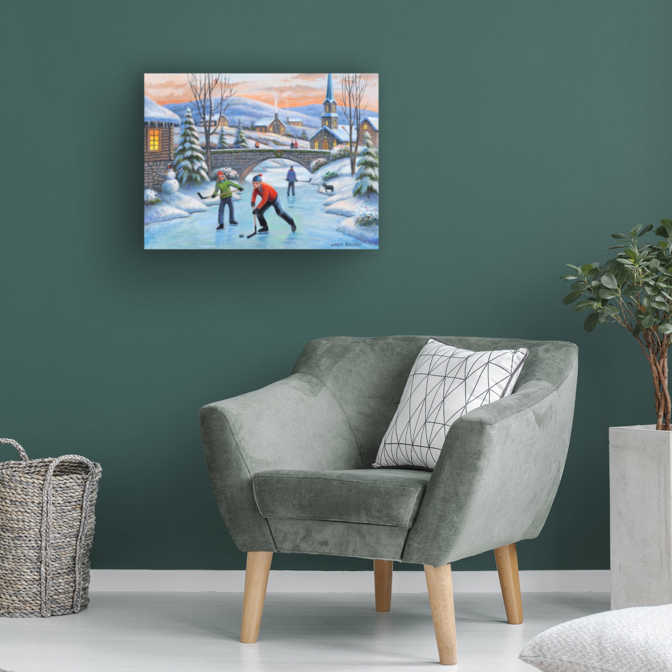 Canvas Wall Art - John Zaccheo 'Going for the Goal' Wall Art for Living Room, Bedroom, or Office Décor by Trademark Fine Art - 19 x 14 Inches