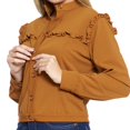 thumbnail image 4 of Chamarra Para Mujer Camel Con Olanes Estilo Casual Semi Formal 330731 cafe M INCÃGNITA 330731, 4 of 5