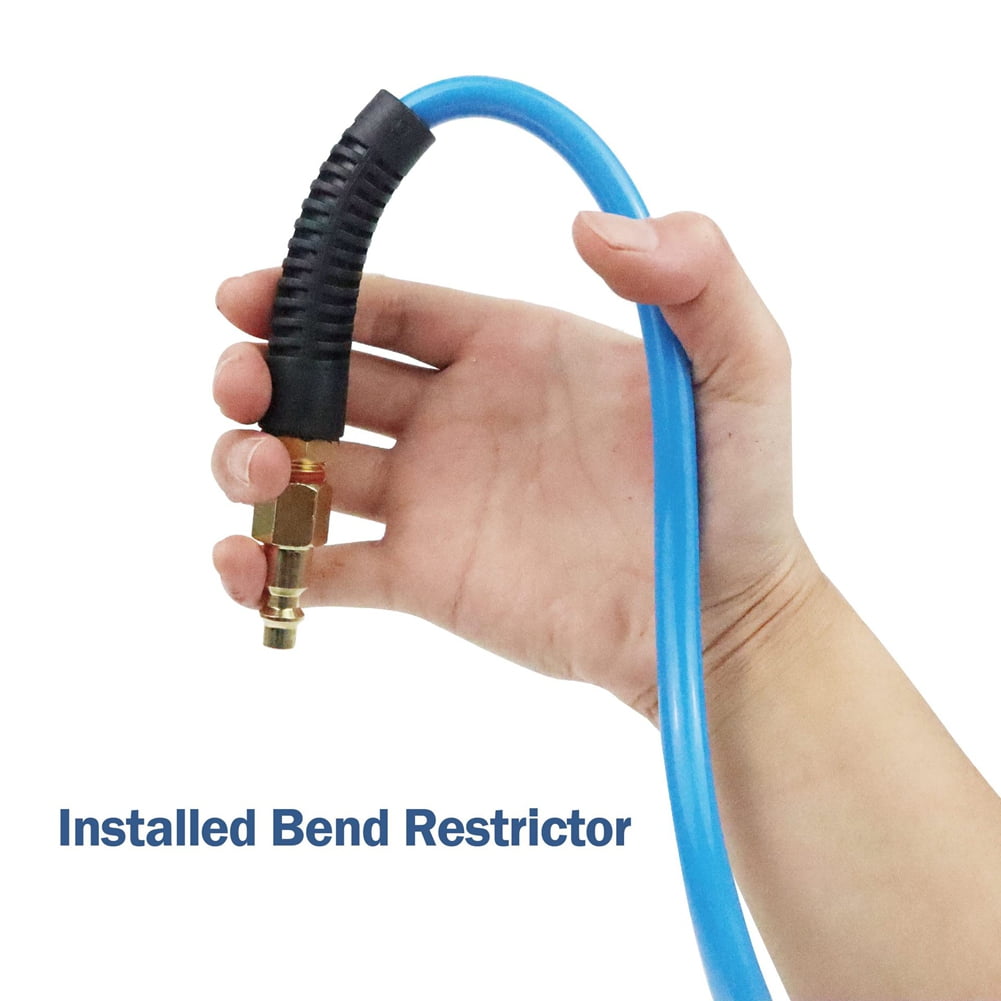 Air Hose,1/4 in X 25 Ft Air Compressor Hose with Bend Restrictor,1/4inch Industrial Quick Coupler & Plug
