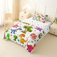 thumbnail image 3 of Metsweet 3D Cute Dino Twin Comforter Sets 2pcs, Cartoon Animal Bedding Set, Pink Orange Purple,1 Comforter and 1 Pillowcase, 3 of 6