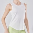 thumbnail image 4 of Vmvidoty Tank Top for Women Solid Color Round Neck Sleeveless Causal Shirts Sports Workout Running Tees White S, 4 of 5