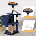 thumbnail image 3 of BestPet 36 inch Tall Cat Tree Cat Tower Cat Condo Multi-Level,Navy&nbsp;Blue, 3 of 7