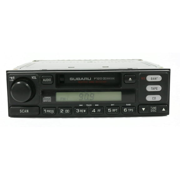 Restored 2000-2001 Subaru Legacy Radio AM FM Cassette Player 86201AE08A - Face P120 (Refurbished)