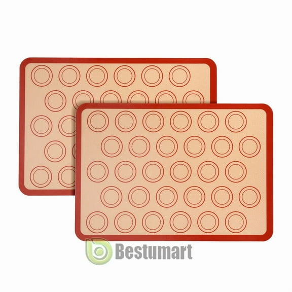 2Pcs 30-Cavity Silicone Baking Mat Pastry Cake Macaron Macaroon Non Stick Sheet