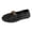 Black, variant on Dweltoz Women's Leather Penny Loafers Business Casual Comfort Walking Flats Lightweight Slip-Ons Retro Flat Shoes,Black 43