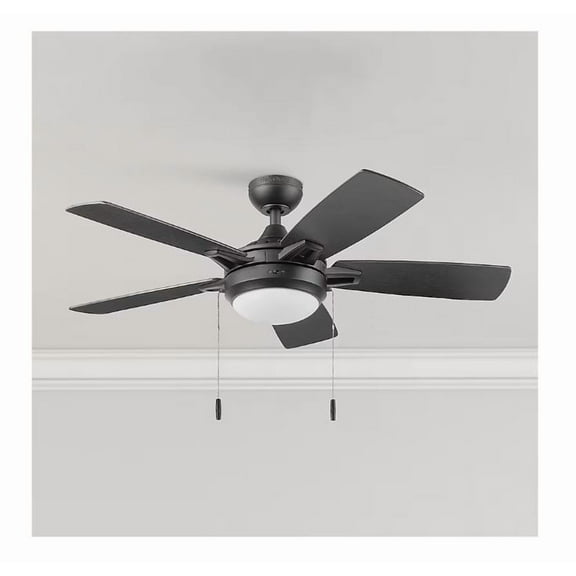 Harbor Breeze Audiss 44-Inches Matte Black with Espresso/Auburn Blades Color-Changing Integrated LED Fixture Indoor Downrod mount Standard Ceiling Fan With Light ( 5 -Blade)