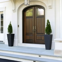 CQSXDA Set of 2 Black Planters 22 Inch Tall with Drainage Holes and Inner Bucket for Indoor and Outdoor Automatic Watering