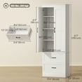 thumbnail image 3 of HOMCOM Tall Pantry Cabinet, 67" Farmhouse Kitchen Storage Cabinet, White, 3 of 10