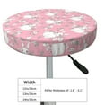 thumbnail image 4 of Fotbe Rabbit And Flower Stool Covers Round,Waterproof Round Bar Stool Covers Bar Chair Covers Washable Stool Cushion Slipcover for 12-14 Inch Chair-13 inch, 4 of 7