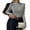 Grey, variant on Graphic Tennis Tees for Women T-Shirts Slim Fit V Neck Wrap Top with Long Sleeves for Elegant Everyday Wear Beige XXL