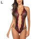 thumbnail image 1 of Mujeres Sexy Halter Body Ropa interior Cuello en V profundo Lencería de encaje floral, Rojo, L Guardurnaity XX000181-07, 1 of 7