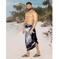 thumbnail image 4 of HAPPY BAY Men's Pareo Standard Vacation Dashiki Sarong Full Beach Wrap One Size Navy Blue-N922 Summer Vacation Party, 4 of 5