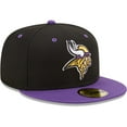 thumbnail image 3 of Men's New Era  Black/Purple Minnesota Vikings Flipside 2Tone 59FIFTY Fitted Hat, 3 of 5