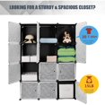 thumbnail image 4 of Armoire Garde-Robe de Chambre à 12 Cubes, Placard à Vêtements Organisateur Modulaire Armoire de Rangement avec Étagères, 4 of 8