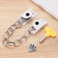 thumbnail image 2 of Cerradura de cadena de ventana de acero inoxidable Restrictor de puerta de seguridad para niños Cerradura de cadena de seguridad para ventanas abiertas planas Cerradura de restricción de ape, 2 of 3