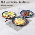 thumbnail image 6 of Ceramic Blue Dinner Plates Set of 6, 10.6 Inch Stoneware Large Luxury Dishes Porcelain for Kitchen Gifts Pasta Salad Dessert, Scratch Resistant, 6 of 6