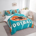 thumbnail image 3 of jejeloiu Rugby Game Gaming 7-Piece Bedding Comforter Set,Football Sport Lover King Bedding Sets For Kids Reversible, 3 of 8