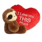 Aurora - Small Brown Valentine - I Love You This Much 9" Sloth - Heartwarming Stuffed Animal