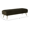 thumbnail image 3 of SAFAVIEH Couture Salome Solid Velvet Contemporary Bench, Shale Gray, 3 of 9