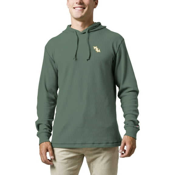 Men's League Collegiate Wear  Green William & Mary Tribe  Waffle Knit Pullover Hoodie