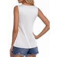 thumbnail image 3 of MOYIKO Tank Tops for Women Silk Satin V Neck Trendy Sleeveless Tops Dressy Casual Flowy Summer Shirts Loose Fit, 3 of 7