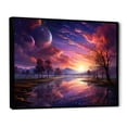 thumbnail image 3 of Designart "Space Landscape Pink Moon Sunrise I" Oversized Landscapes Framed Wall Art - Modern Pink Abstract Landscapes Bedroom Framed Canvas Wall Art, 3 of 7