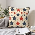 thumbnail image 6 of Velvet Rimmed Pillowcase Is Not Easy To Open Line Deformation Invisible Zipper Opening And Closing Only Pillowcase Does Not Contain Pillow Core Independence Day Theme Elements Star (8) 18"X18", 6 of 8