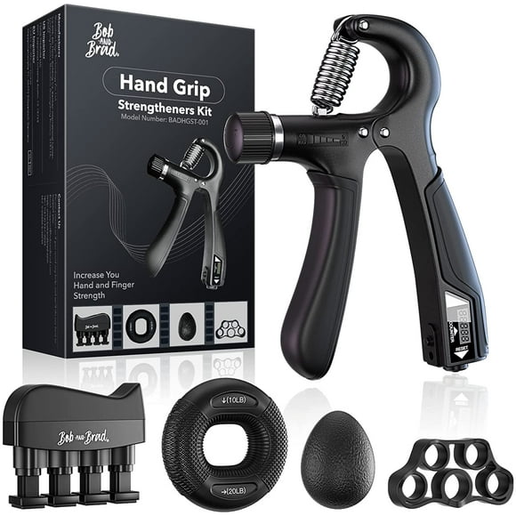 Bob and Brad Hand Grip Strengthener Kit with Counter (5 Pack)