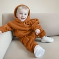 thumbnail image 2 of Sngxgn Toddler Baby Boy Clothes Boy Fall Winter Outfit Long Sleeve Sweatshirt Jogger Pants Set(Brown,130), 2 of 9