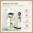thumbnail image 4 of PawHut Cat Tree w/ Sisal Mat Scratching Post Cat Bed Cushion, 4 of 10