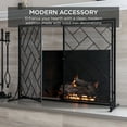 thumbnail image 4 of Best Choice Products 44x33in 2-Panel Handcrafted Wrought Iron Geometric Fireplace Screen w/ Magnetic Doors - Black, 4 of 8