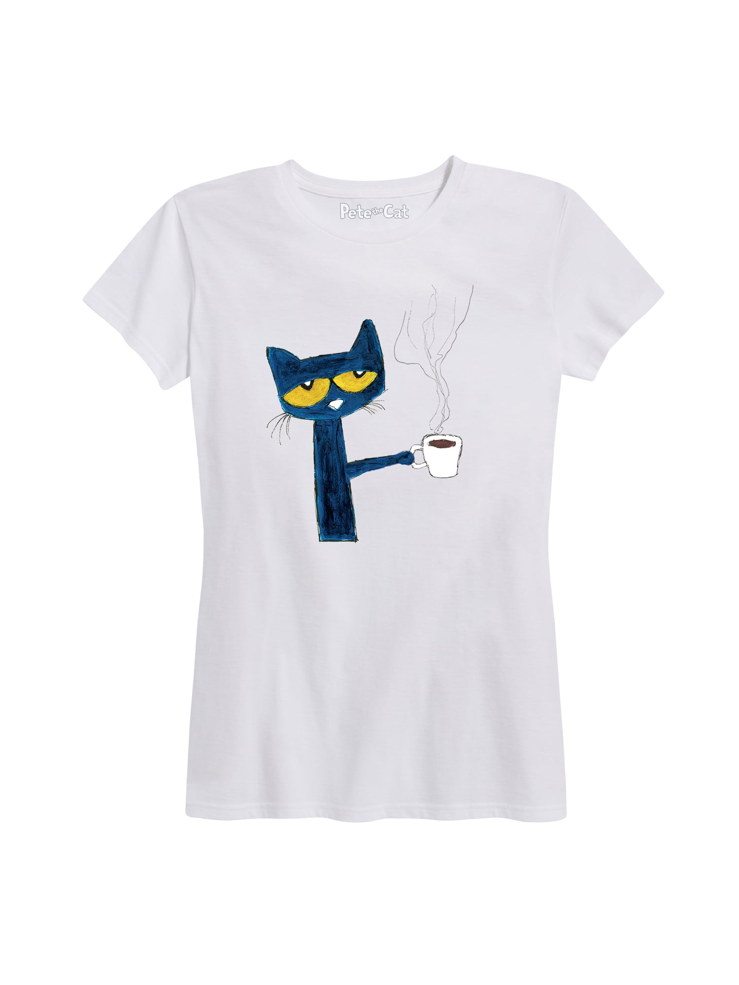 PETE THE CAT Pete The Cat With Coffee Women's Short Sleeve Graphic