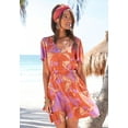 thumbnail image 2 of LASCANA Women's Patterned Flutter Sleeve Dress Ruffle Trim, 2 of 5