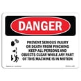 thumbnail image 1 of SignMission OS-DS-A-1218-L-1849 12 x 18 Po Signe de Danger OSHA - Prévenir le Pincement des Blessures Graves, 1 of 1