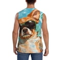 thumbnail image 4 of Pofeuu Funny Swimming Chihuahua Print Men's Muscle T-Shirt, Sleeveless, Muscle Tank, Classic Muscle Tee Top For Men Casual Sleeveless Muscle T-Shirt Trendy Clothes-Small, 4 of 7
