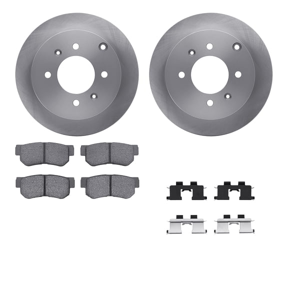 Dynamic Friction Company Rear Brake Rotors with 5000 Advanced Brake Pads includes Hardware 6512-03162