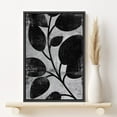 thumbnail image 2 of PixonSign Framed Canvas Print Wall Art Faded Leaf Silhouette Nature Wilderness Illustrations Modern Art Contemporary Dramatic Dark Black and White for Living Room, Bedroom, Office - 24"x36" Black, 2 of 5