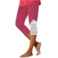 thumbnail image 5 of WMTBSRSW Lace Trim Capri Leggings for Women 2025 Dressy Casual Summer High Waisted Capris Knee Length Yoga Pants Trendy Lightweight Ladies Clothing, 5 of 5