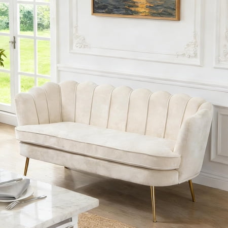 Mlmh & Kngwa Upholstered Dining with Back, 59" Chenille Banquette Dining Benches Settee, End of Bed for Living Room Cloakroom, Beige