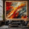 thumbnail image 6 of Layered Red and Orange Paint Textures on Cream Background, Energetic Abstract for Modern Art Lovers, Bold Statement Wall Decor, Housewarming Gift Tapestry Wall Hanging for Living Room and Bedroom, 6 of 7