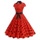 thumbnail image 4 of Vestido de Manga Corta para Mujeres de Moda Casual Impreso Cuello en V con Cremallera Grande Del Doblado, Poliéster Ligero para el Verano, 4 of 9