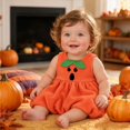 thumbnail image 6 of Toddler Girls Halloween Dresses with Pumpkin Face Print Sleeveless Crew Neck Cute A-Line Bubble Dress for Party, 6 of 6
