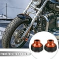 thumbnail image 2 of Unique Bargains 1 Pair Fork Front Motorcycle Sliders Frame Wheel Crash Protector Universal CNC Aluminum Alloy Orange, 2 of 6